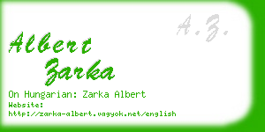 albert zarka business card